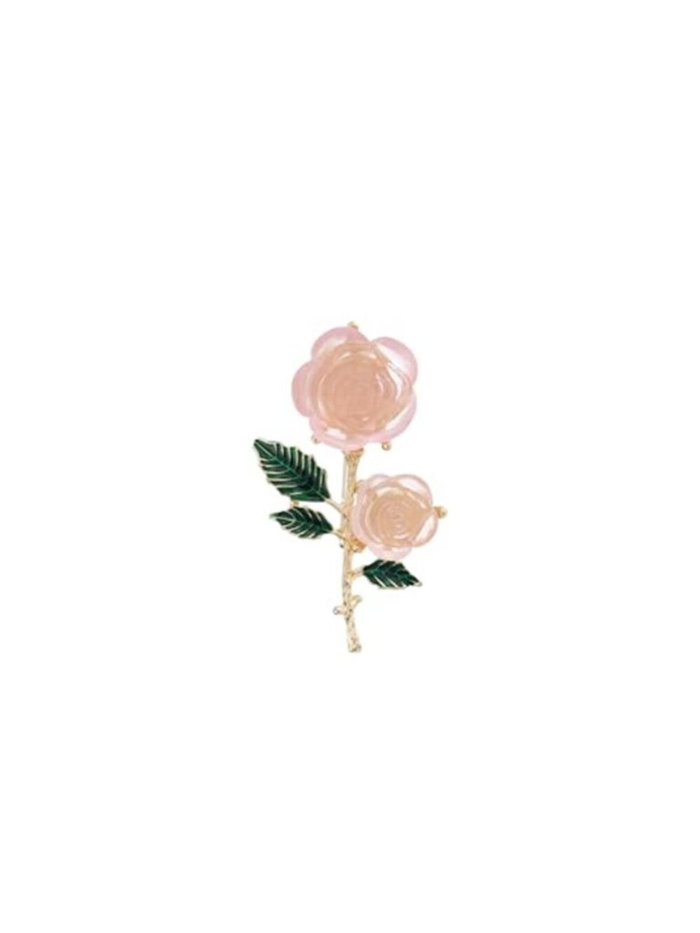 Anmpab Translucent Crystal Pink Rose Flower Brooch for Women Delicate Floral